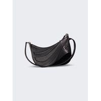 Small Embossed Spiral Curve 01 Shoulder Bag Black